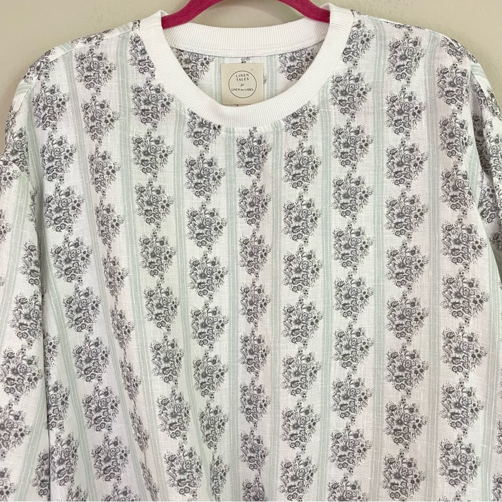 Linen Tales for Linen The Label Floral Tie-Hem Long Sleeve Top Size S/M - Picture 6 of 10